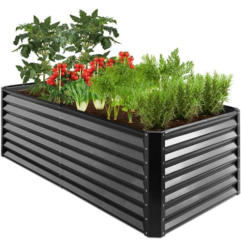 metal flower boxes canada|elevated metal planter box.